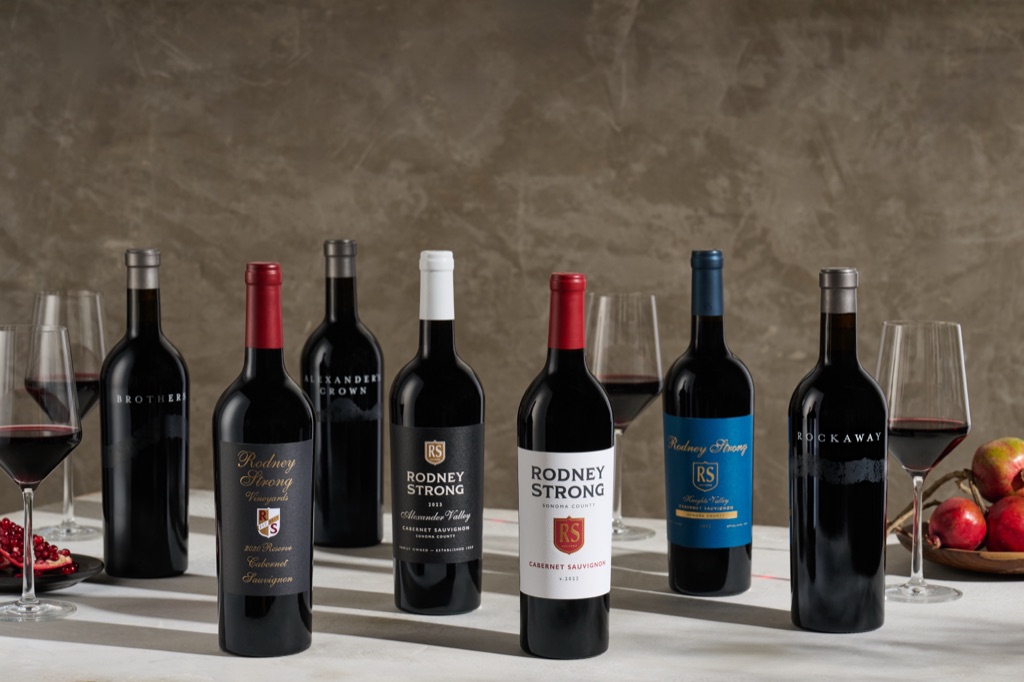 Rodney Strong cabernet collection from Sonoma County tier to single vineyard bottlings with pomegranates