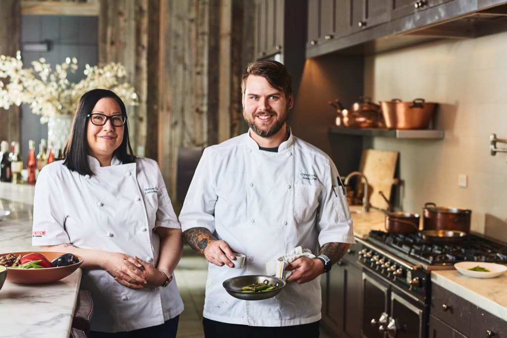 Winery culinary team in the estate kitchen